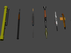 Weapons collection Low-poly 3D Model
