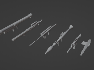 Weapons collection Low-poly 3D Model