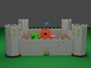 Fortress medieval Low-poly Modèle 3D