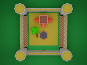 Fortress medieval Low-poly Modèle 3D