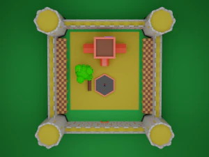 Fortress medieval Low-poly 3D Model