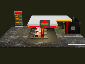 Gas station Low-poly 3D 模型