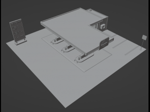 Gas station Low-poly 3D 模型