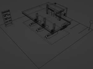 Gas station Low-poly 3D 模型