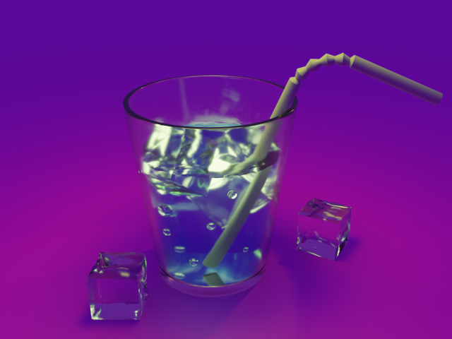 Glass with Ice free model 3D Model .c4d .max .obj .3ds .fbx .stl .blend 