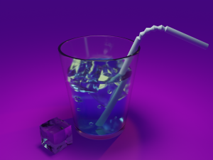 Glass with Ice free model 3D Model
