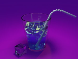 Glass with Ice free model 3D Model