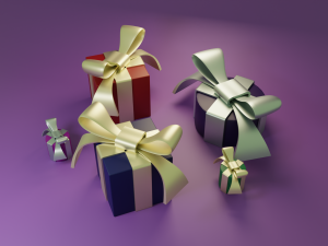 礼品包装和蝴蝶结礼品包装高清 3D 模型