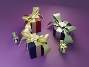 Gift Wrap and Bow Gift packaging HD 3D Model