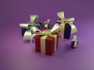 礼品包装和蝴蝶结礼品包装高清 3D 模型