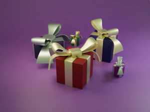 Gift Wrap and Bow Gift packaging HD 3D Model