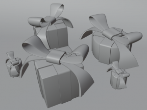 礼品包装和蝴蝶结礼品包装高清 3D 模型