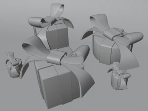 Gift Wrap and Bow Gift packaging HD 3D Model