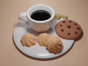 Coffee and Cookies Free 3D Model