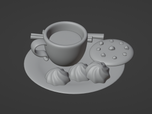 Coffee and Cookies Free 3D Model