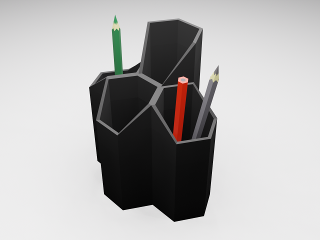 Pencil and pen organizer Holder 3D print model 3Dモデル .c4d .max .obj .3ds .fbx .stl .blend 