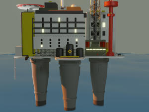 Oil Platform Low-poly 3D Model