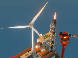 Oil Platform Low-poly 3D Model