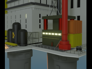 Oil Platform Low-poly 3D Model