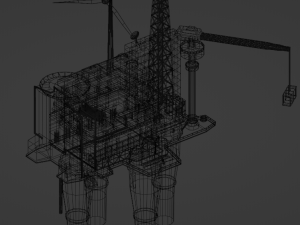 Oil Platform Low-poly 3D Model