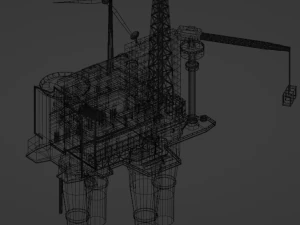 Oil Platform Low-poly 3D Model