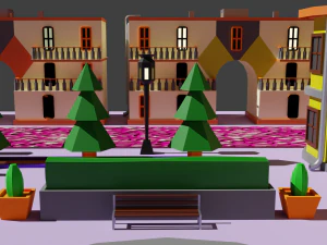 Environment pack Low-poly Game location Map Low-poly 3D Model