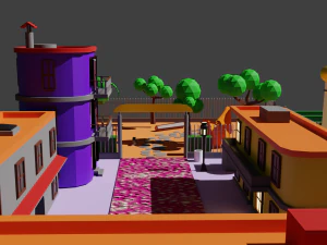 Environment pack Low-poly Game location Map Low-poly 3D Model