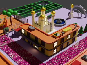 Environment pack Low-poly Game location Map Low-poly Modelo 3D