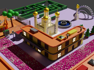 Environment pack Low-poly Game location Map Low-poly 3D Model