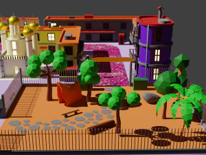 Environment pack Low-poly Game location Map Low-poly 3D Model