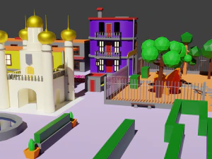 Environment pack Low-poly Game location Map Low-poly 3D Model