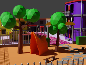 Environment pack Low-poly Game location Map Low-poly 3D Model