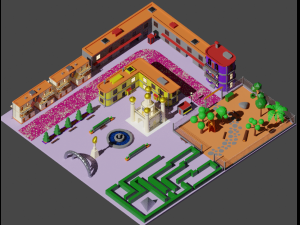 Environment pack Low-poly Game location Map Low-poly Modelo 3D