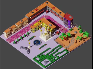 Environment pack Low-poly Game location Map Low-poly 3D Model