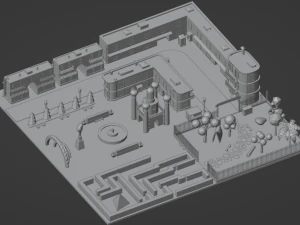 Environment pack Low-poly Game location Map Low-poly 3D Model