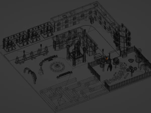 Environment pack Low-poly Game location Map Low-poly 3D Model