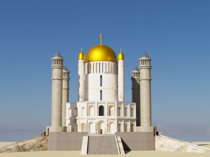 Temple complex of marble and stone Low-poly 3D 모델