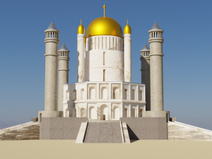 Temple complex of marble and stone Low-poly 3Dモデル