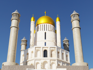 Temple complex of marble and stone Low-poly 3Dモデル