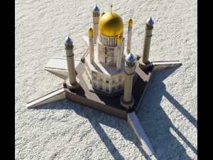 Temple complex of marble and stone Low-poly 3Dモデル