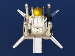 Temple complex of marble and stone Low-poly 3Dモデル