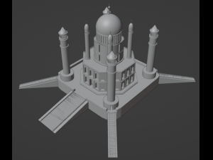 Temple complex of marble and stone Low-poly 3Dモデル