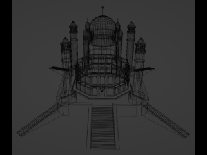Temple complex of marble and stone Low-poly 3Dモデル