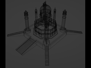 Temple complex of marble and stone Low-poly 3Dモデル