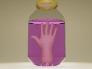Body parts in a jar Pak 4 models Low-poly 3D Model