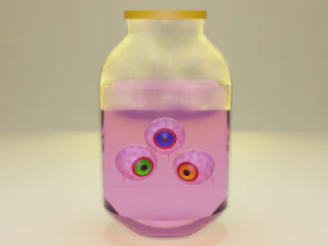 Body parts in a jar Pak 4 models Low-poly 3D Model