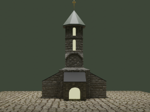Ancient Stone chapel Low-poly 3D Модель