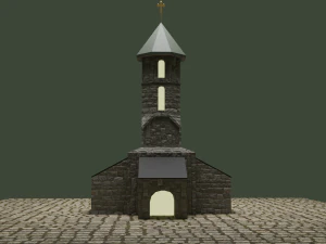 Ancient Stone chapel Low-poly 3D Model