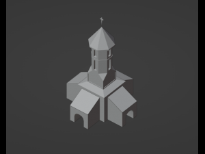 Ancient Stone chapel Low-poly 3D Модель