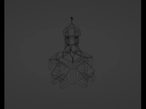 Ancient Stone chapel Low-poly 3D Model